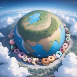 very aesthetic, masterpiece, doughnut earth