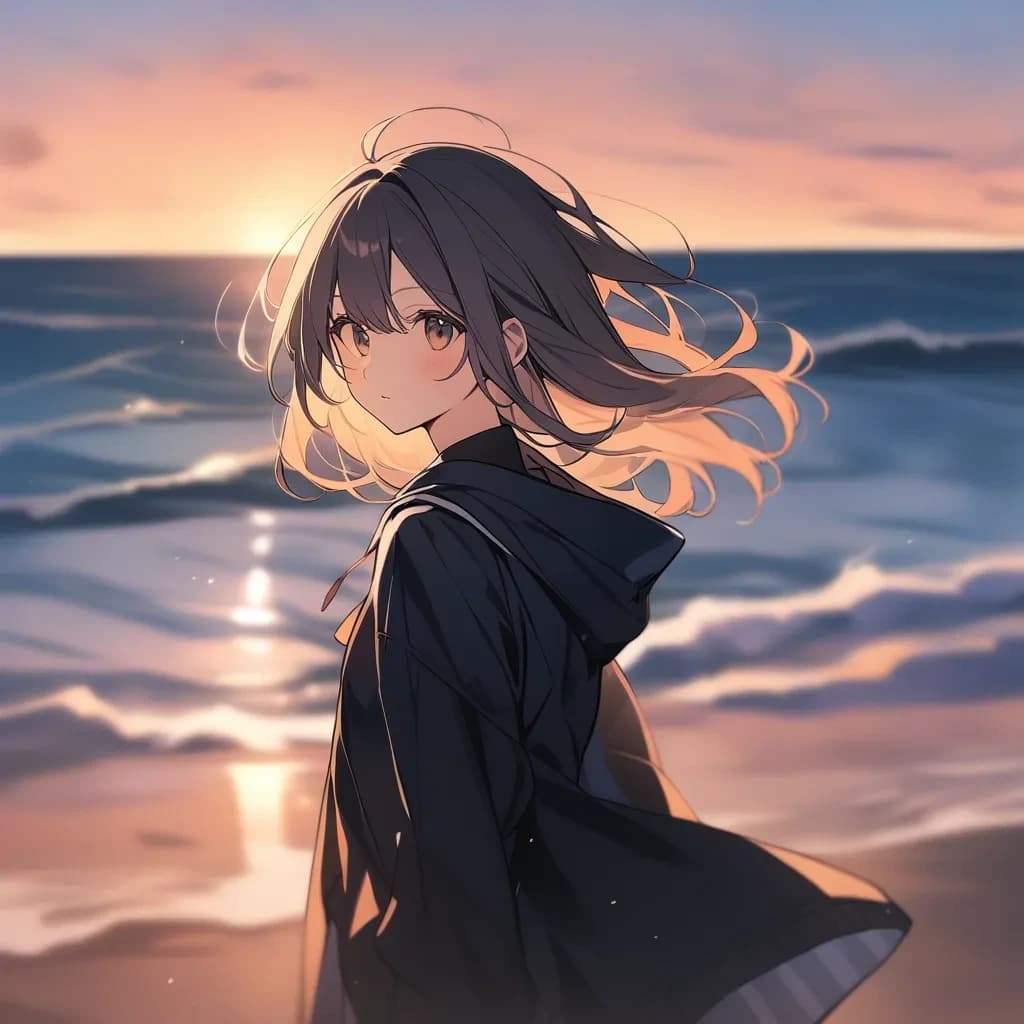 rating: general, girl, sunset